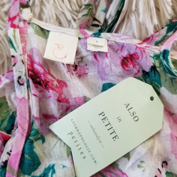 Anthropologie Eloise Lila Chemise floral dress SM - Picture 4 of 6
